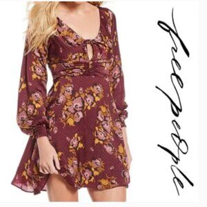 NWT Free People Morning Light Polka Dot Floral Mini Dress (1227)